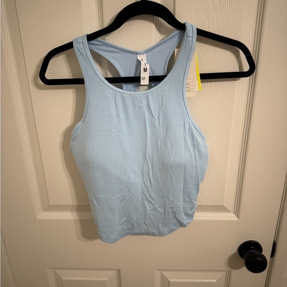 All In Motion Light Blue Athletic Racerback Crop Tank – Large